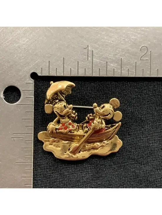 Vintage Retired Disney Napier Golden Mickey And Minnie Mouse - Picture 6 of 6